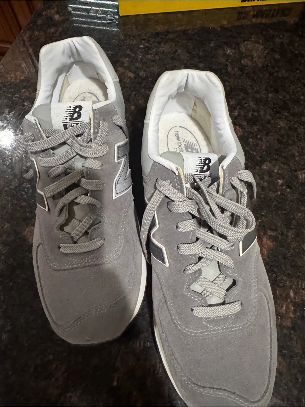 New Balance Gray Suede & Leather Lace-Up Sneakers
